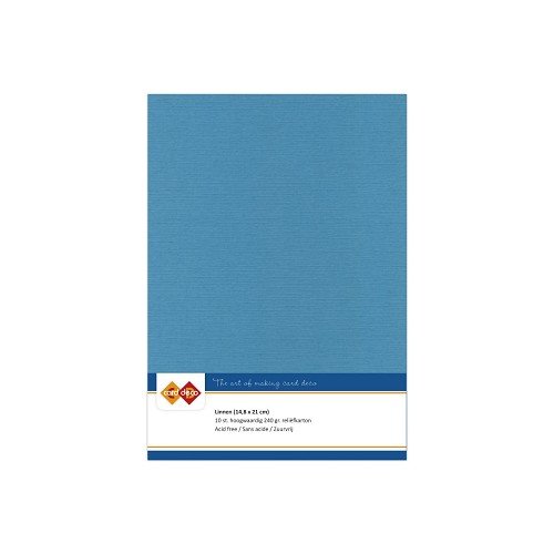 Card Deco Leinenpapier T&uuml;rkis - A5 Papier 240g/m&sup2; 10 Bl&auml;tter Basteln