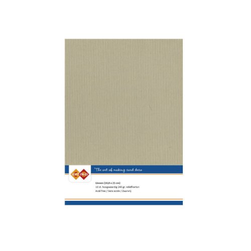 Card Deco Leinenpapier Taupe Braun - A5 Papier 240g/m&sup2; 10 Bl&auml;tter Basteln