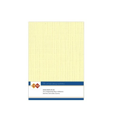 Card Deco Leinenpapier Gelb Hellgelb - A5 Papier 240g/m&sup2; 10 Bl&auml;tter Basteln