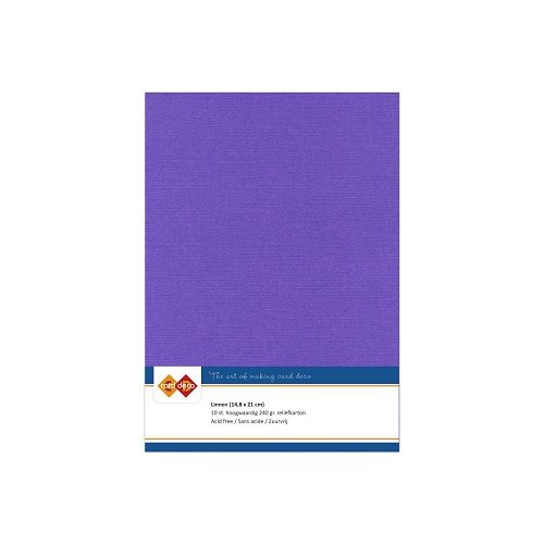 Card Deco Leinenpapier Violett - A5 Papier 240g/m&sup2; 10 Bl&auml;tter Basteln