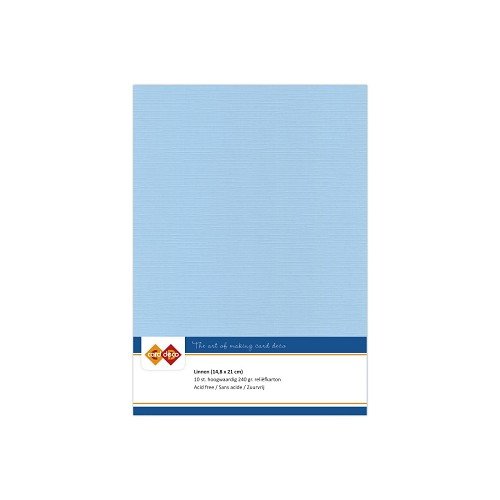 Card Deco Leinenpapier Pastell Hellblau - A5 Papier 240g/m&sup2; 10 Bl&auml;tter Basteln