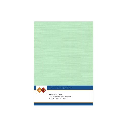 Card Deco Leinenpapier Hellgr&uuml;n - A5 Papier 240g/m&sup2; 10 Bl&auml;tter Basteln