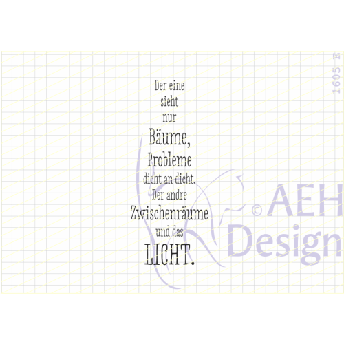 AEH Design Gummistempel 1605E - B&auml;ume und Probleme Zwischenr&auml;ume und Licht