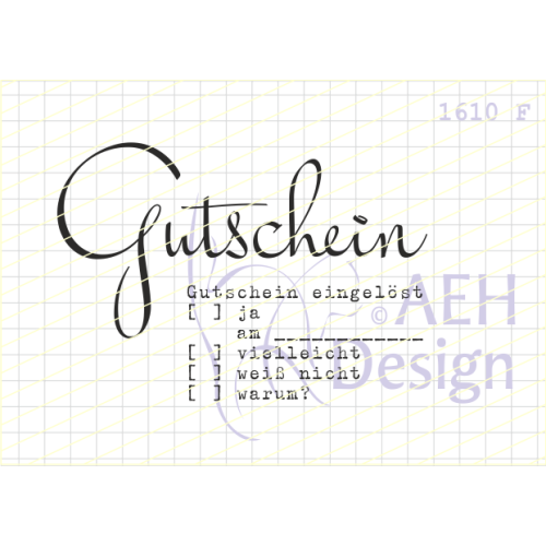 AEH Design Mini Stempelset 1610F - Gutschein Geburtstag Geschenk Anlass