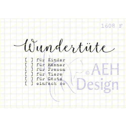 AEH Design Mini Stempelset 1608F - Wundert&uuml;te f&uuml;r Kinder M&auml;nner Freuen G&auml;ste