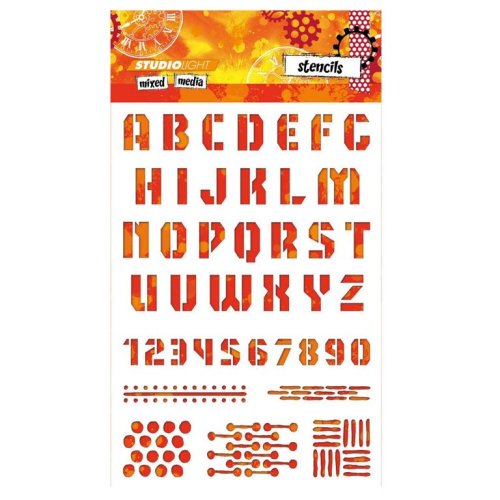 StudioLight Stencil Alphabet - A4 Buchstaben Zahlen Muster A bis Z 1 bis 9