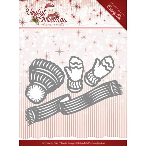 Precious Marieke Stanzschablone Weihnachten - Schal M&uuml;tze Handschuhe Winter Kalt