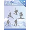 Jeanines Art Stanzschablone Weihnachten - Wintersport Ski Hockey Snowboard
