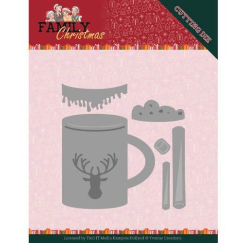 Yvonne Creations Stanzschablone Weihnachten - Rentier Tasse Kakao Milch Winter