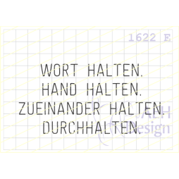 AEH Design Gummistempel 1622E - Wort halten Hand...