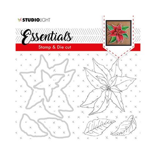 StudioLight Stempel und Stanzschablone BASICSDC47 - Weihnachtsrose Weihnachten