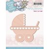 Yvonne Creations Stanzschablone - Kinderwagen Baby Herz Mutter Vater Kind Eltern