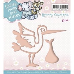 Yvonne Creations Stanzschablone - Storch Baby Kind...