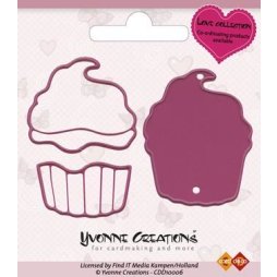 Yvonne Creations Stanzschablone - Cupcake Muffin Kuchen...