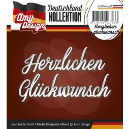 Amy Design Stanzschablone - Herzlichen Gl&uuml;ckwunsch...