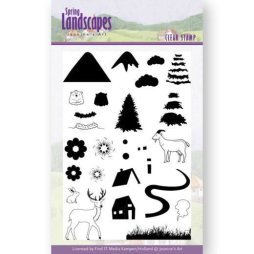 Jeanines Art Stempel Clear Stamps - Berge Landschaft...