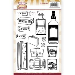 Yvonne Creations Clear Stamps - Whiskey Alkohol Eis Glas...