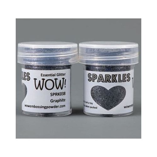 WOW! Sparkles Glitter Graphite - Grau Glitzer 15 ml Pulver Premium Glitzer
