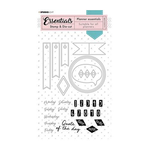 StudioLight Stempel und Stanzschablone BASICSDC51 - Banner Label Tag Planner