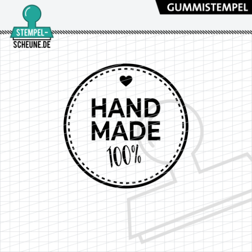 Stempel-Scheune Gummistempel 511 - Handmade 100% Kreis Naht Handgemacht Label