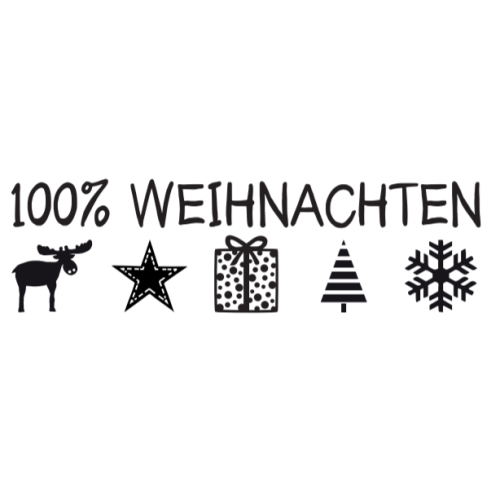Dini Design Gummistempel 783  100% Weihnachten Rentier Stern Geschenk Tannenbaum