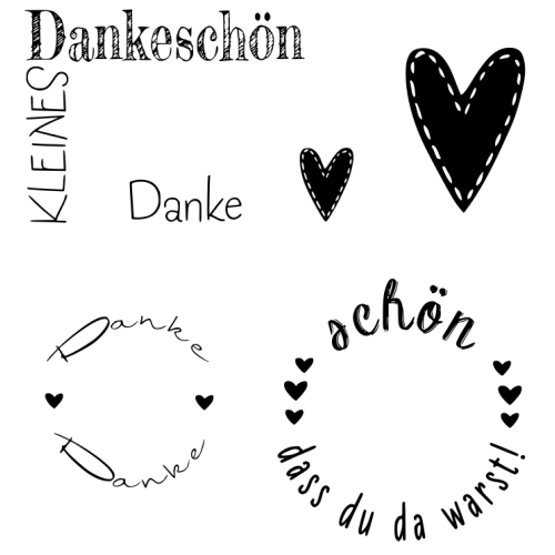Dini Design Stempelset 5011 Danke - Kleines Dankesch&ouml;n sch&ouml;n dass du da warst