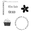 Dini Design Stempelset 5012 Gl&uuml;ckwunsch - Alles Gute Geburtstag F&uuml;r Dich Blume