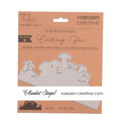 Vaessen Creative Stanzschablone MV-SS-433 Gnom Dorf Zwerg Pilze Haus Hintergrund