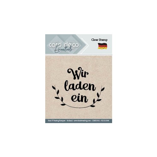 Card Deco Clear stamp Deutsch - Wir laden ein Hochzeit Geburtstag Taufe Feier