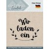 Card Deco Clear stamp Deutsch - Wir laden ein Hochzeit Geburtstag Taufe Feier