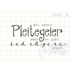 AEH Design Gummistempel 1647E - Pleitegeier Geld...