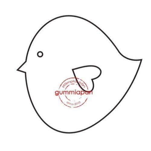 Gummiapan Gummistempel 16020120 - Vogel Herz Fl&uuml;gel K&uuml;ken Fliegen Feder Tier