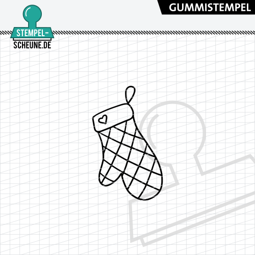 Stempel-Scheune Gummistempel 557 - Handschuh K&uuml;che Backen Herz Hei&szlig;