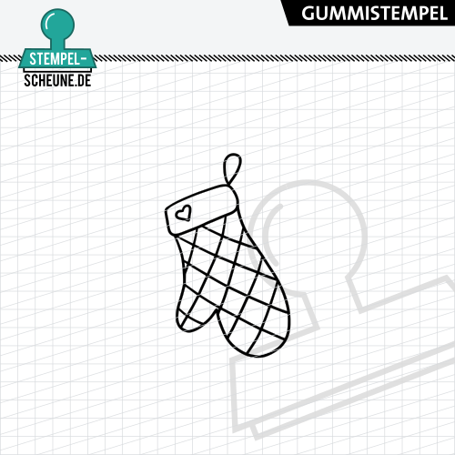 Stempel-Scheune Gummi 557 - Handschuh K&uuml;che Backen Herz Hei&szlig;
