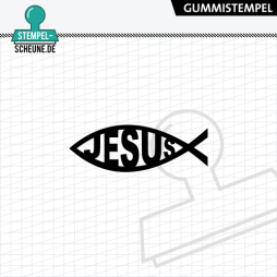 Stempel-Scheune Gummi 543 - Jesus Fisch Kirche Glaube...