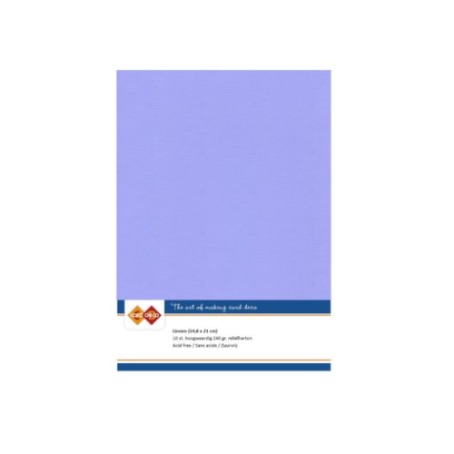 Card Deco Leinenpapier Lavendel Lila - A5 Papier 240g/m&sup2; 10 Bl&auml;tter Basteln