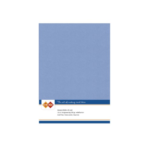 Card Deco Leinenpapier Hellblau Blau - A5 Papier 240g/m&sup2; 10 Bl&auml;tter Basteln