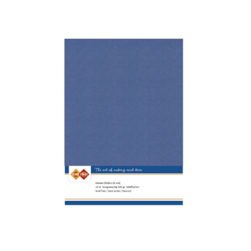 Card Deco Leinenpapier Dunkelblau Blau - A5 Papier 240g/m&sup2; 10 Bl&auml;tter Basteln