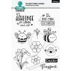 Stempel-Scheune Stempelset SSC034 - Biene Honig Flugpost Blume Bl&uuml;te Danke