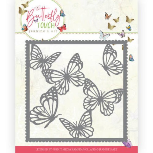 Jeanines Art Stanzschablone Butterfly Touch - Schmetterlinge Rahmen Wellenkreis