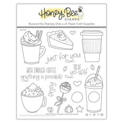 Honey Bee Stamps Stempelset - Kakao Coffee to go Kuchen...