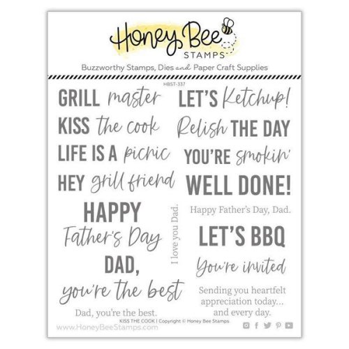 Honey Bee Stamps Stempelset - Kiss the Cook Grillen Koch Essen BBQ Vatertag Papa