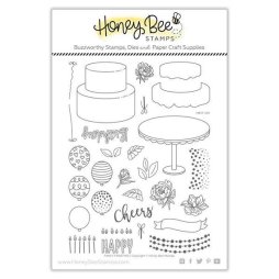 Honey Bee Stamps Stempelset - Kuchen Torte Geburtstag Party Hochzeit Label Kerze