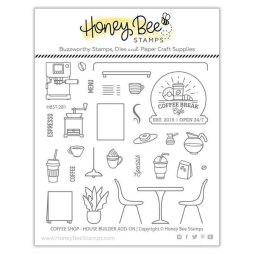 Honey Bee Stamps Stempelset - Coffee Shop Kaffee Bohne...