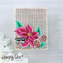 Honey Bee Stanzschablonen f&uuml;r Pretty Poinsettias - Tannenzapfen Mistelzweig