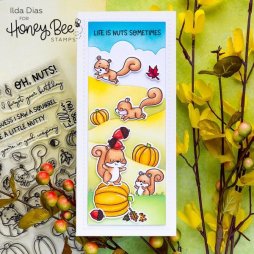 Honey Bee Stanzschablonen f&uuml;r Nuts About You - Eichh&ouml;rnchen Herbst Blatt Eichel