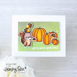 Honey Bee Stanzschablonen f&uuml;r Nuts About You - Eichh&ouml;rnchen Herbst Blatt Eichel