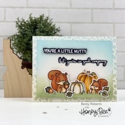 Honey Bee Stanzschablonen f&uuml;r Nuts About You - Eichh&ouml;rnchen Herbst Blatt Eichel