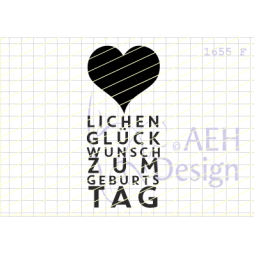 AEH Design Gummistempel 1655F - Herzlichen...