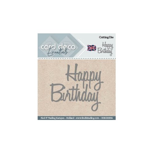 Card Deco Stanzschablone Happy Birthday - Herzlichen Gl&uuml;ckwunsch Geburtstag